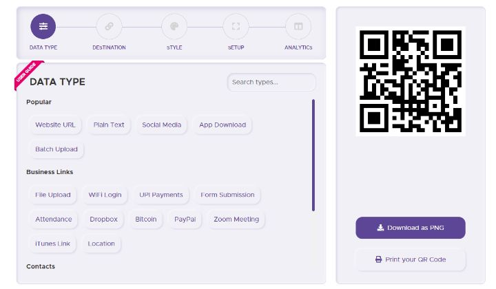 Tạo QR Code Online bằng QRStuff