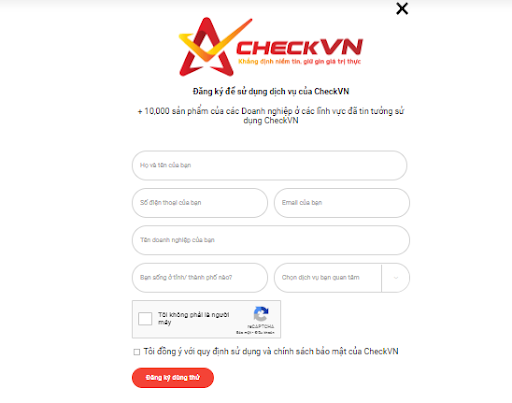 Đăng ký chống giả điện tử CheckVN