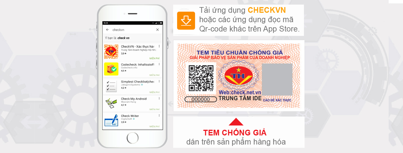 Tem tiêu chuẩn chống giả của CheckVN 